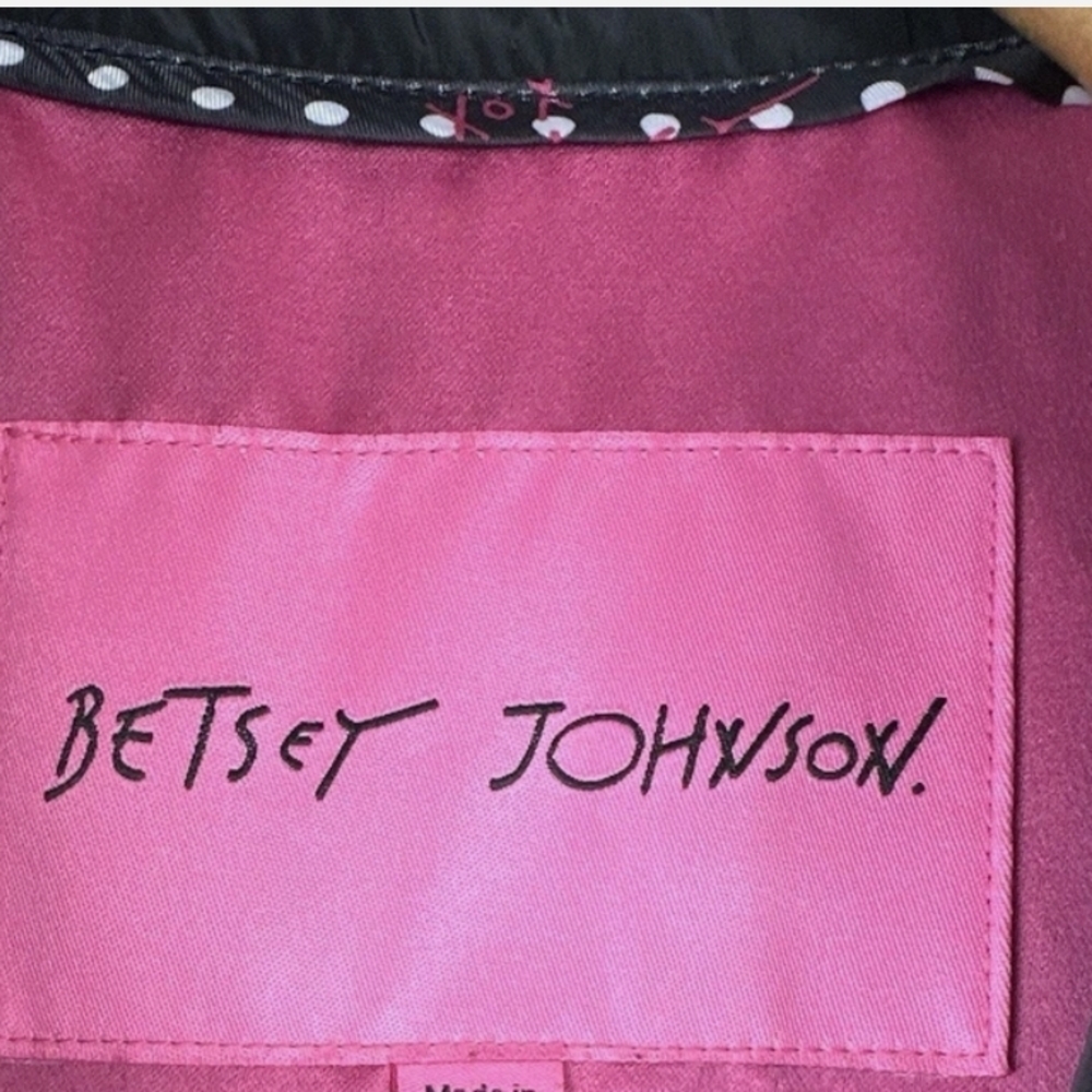 🌺#0007🤙Betsey Johnson Vibrant Pink Trench Coat💕DETACHABLE HOODIE+BOTTOM💕